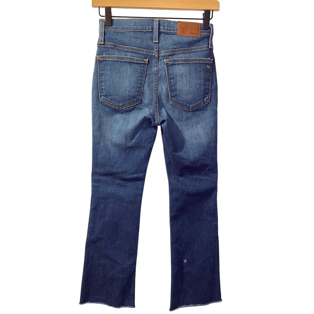 Madewell Cali Demi Boot Crop Jeans Womens 24P Raw Hem High Rise Denim Scandigirl - Picture 4 of 11